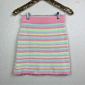 Wild Fable • Striped Crochet Mini Skirt